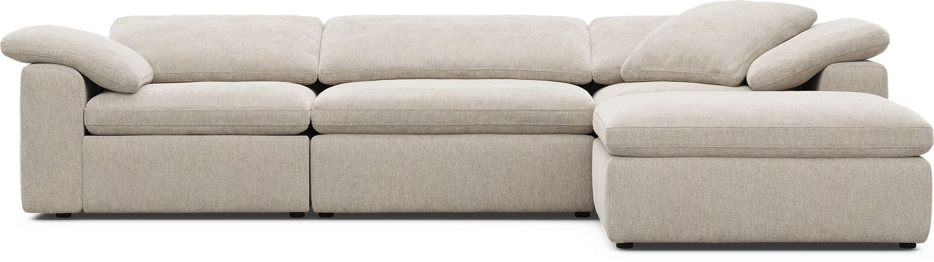 The Flow Gray 4 Pc Dual Power Reclining Sectional - Image 3