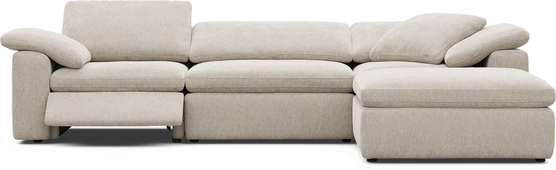 The Flow Gray 4 Pc Dual Power Reclining Sectional - Image 4