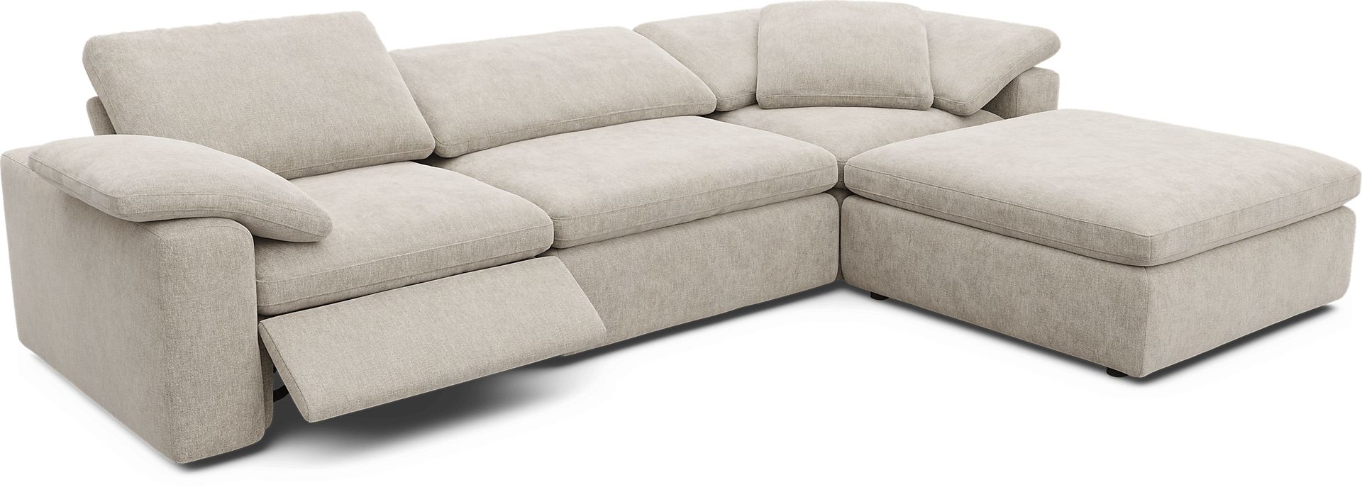 The Flow Gray 4 Pc Dual Power Reclining Sectional - Image 6