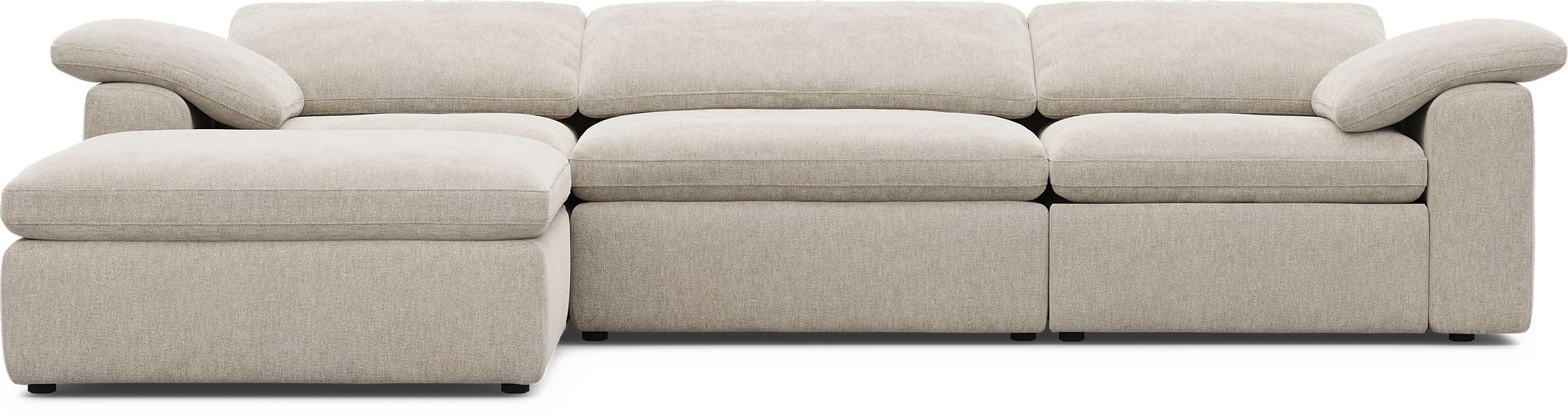The Flow Gray 4 Pc Dual Power Reclining Sectional - Image 2