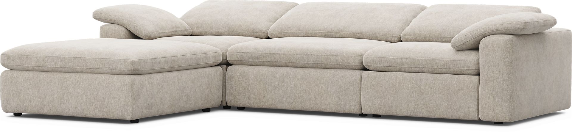 The Flow Gray 4 Pc Dual Power Reclining Sectional - Image 1