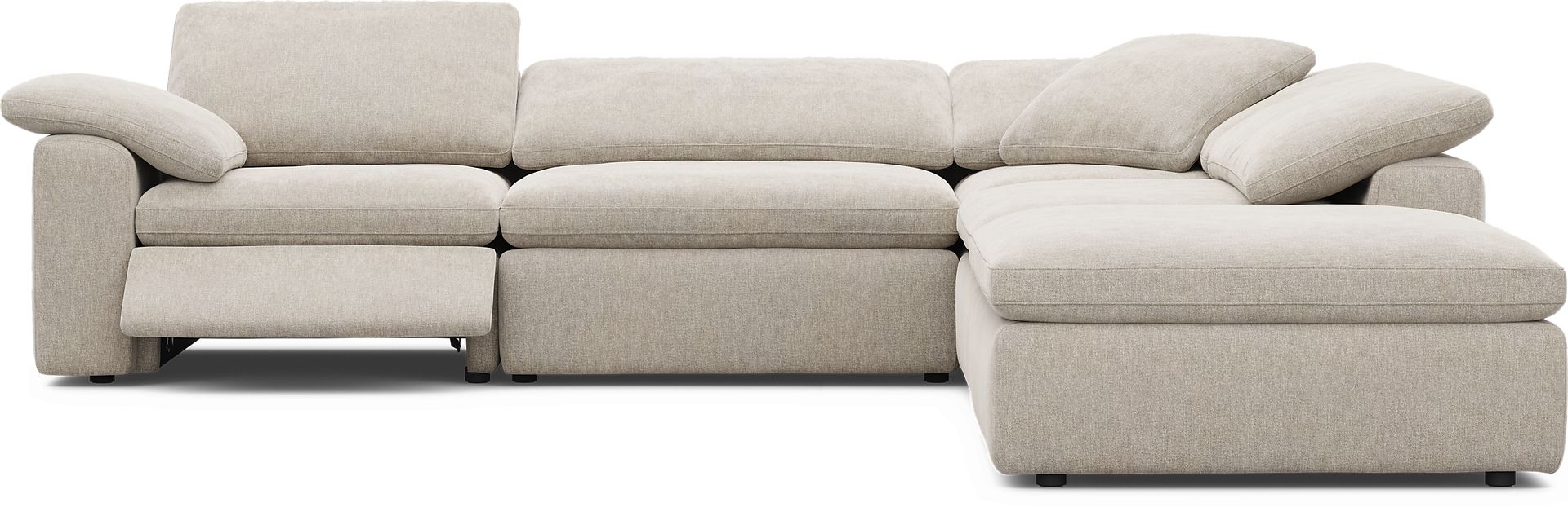 The Flow Gray 5 Pc Dual Power Reclining Sectional - Image 3