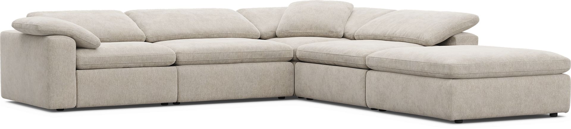 The Flow Gray 5 Pc Dual Power Reclining Sectional - Image 4