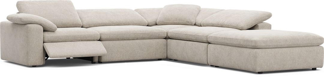 The Flow Gray 5 Pc Dual Power Reclining Sectional