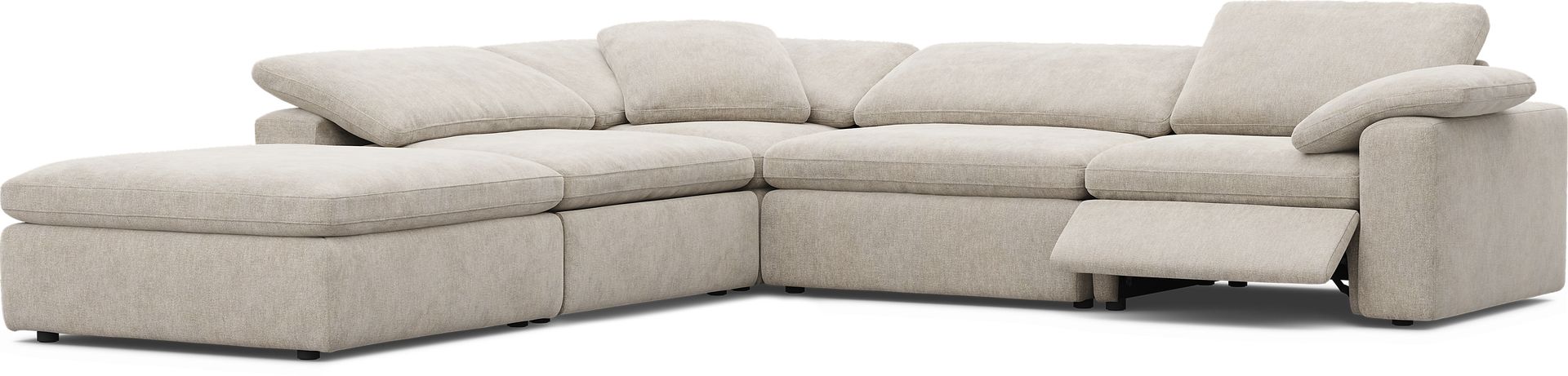 The Flow Gray 5 Pc Dual Power Reclining Sectional - Image 1