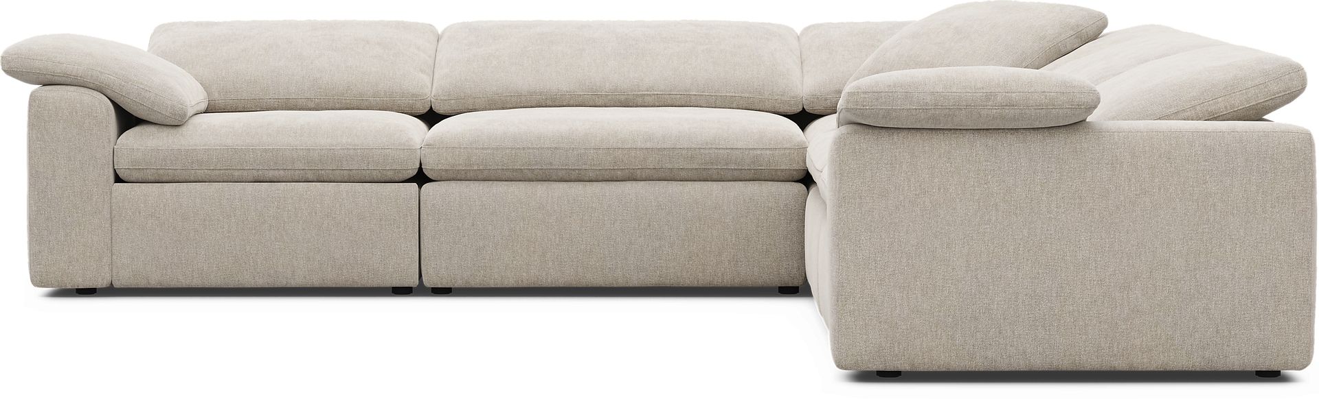 The Flow Gray 5 Pc Dual Power Reclining Sectional - Image 2