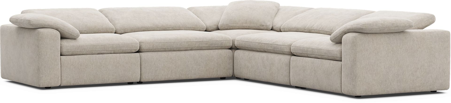 The Flow Gray 5 Pc Dual Power Reclining Sectional - Image 3