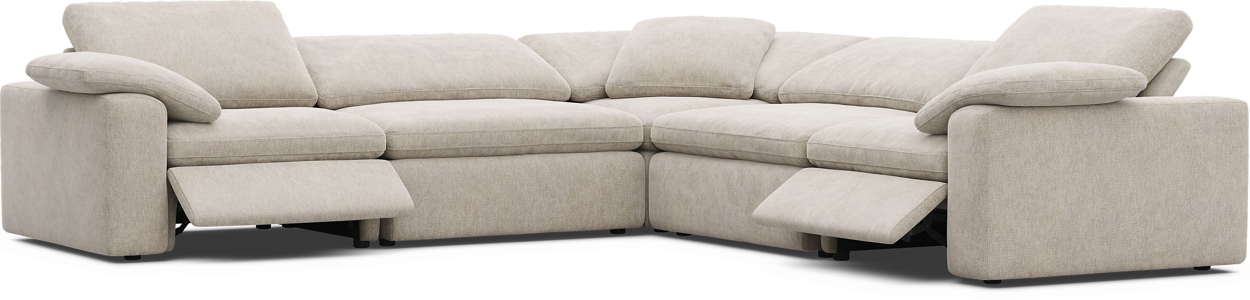 The Flow Gray 5 Pc Dual Power Reclining Sectional