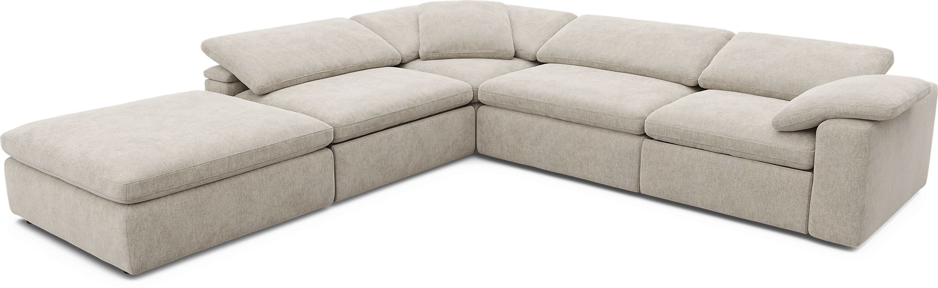 The Flow Gray 5 Pc Dual Power Reclining Sectional - Image 4
