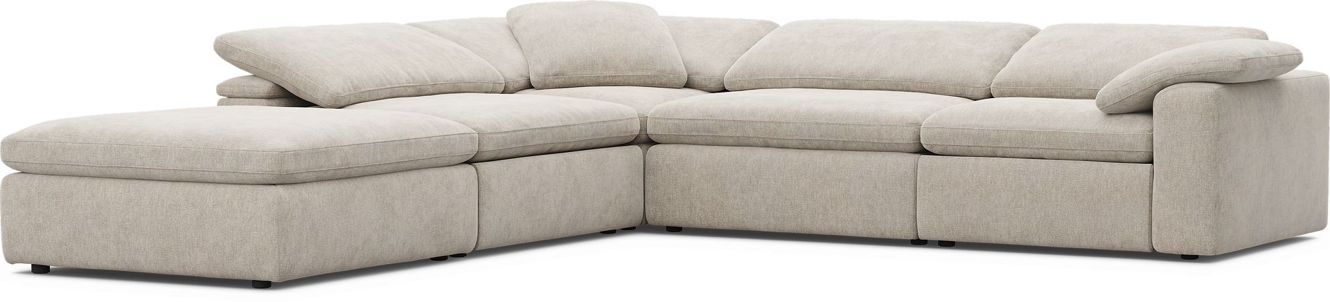 The Flow Gray 5 Pc Dual Power Reclining Sectional - Image 1