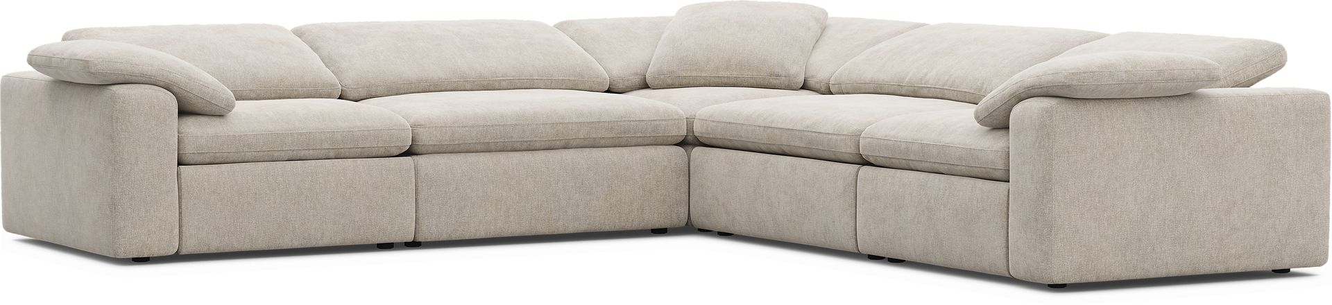 The Flow Gray 5 Pc Dual Power Reclining Sectional - Image 5