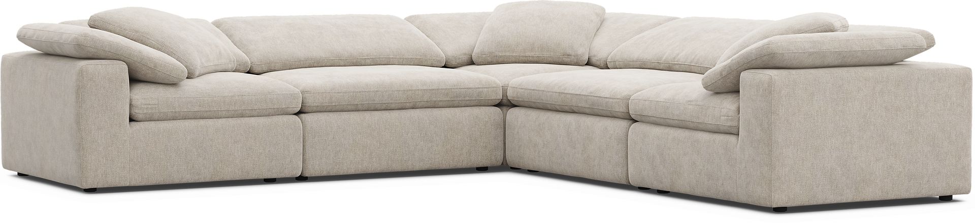 The Flow Gray 5 Pc Sectional - Image 1