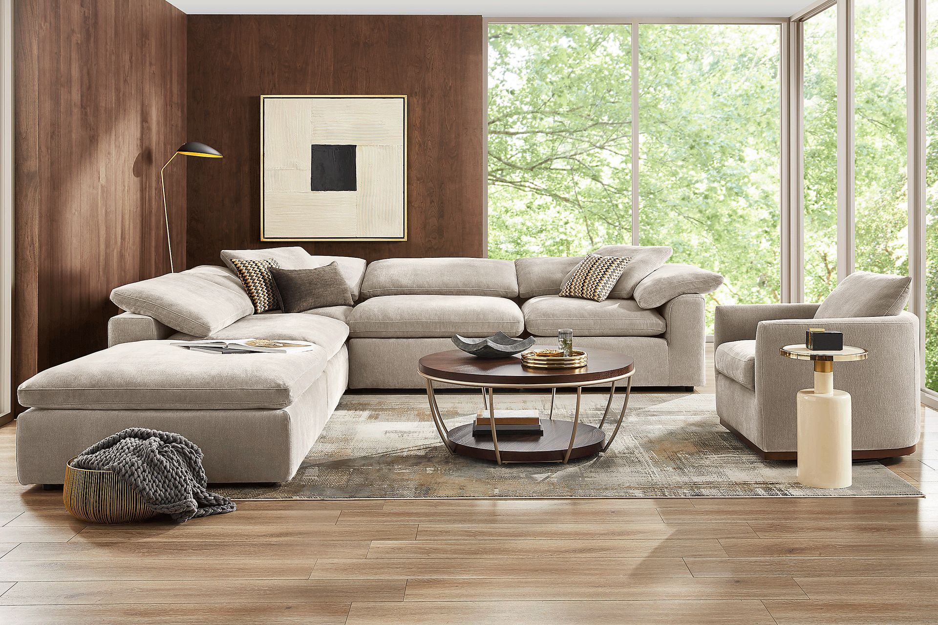 The Flow Gray 5 Pc Sectional - Image 3