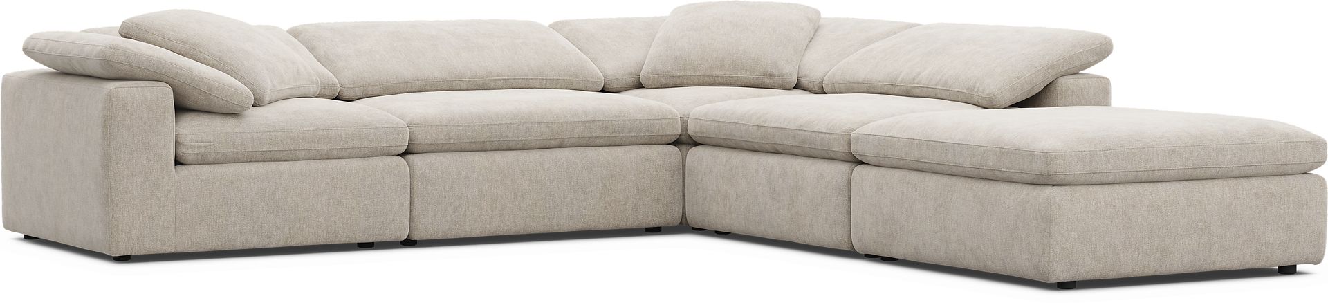 The Flow Gray 5 Pc Sectional - Image 1