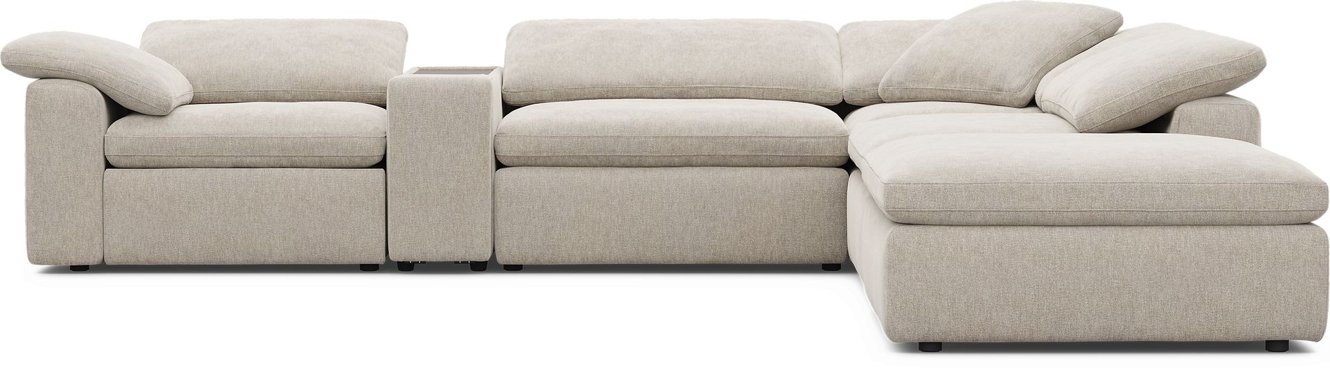 The Flow Gray 6 Pc Dual Power Reclining Sectional - Image 2