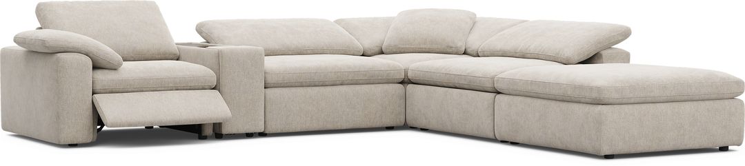 The Flow Gray 6 Pc Dual Power Reclining Sectional