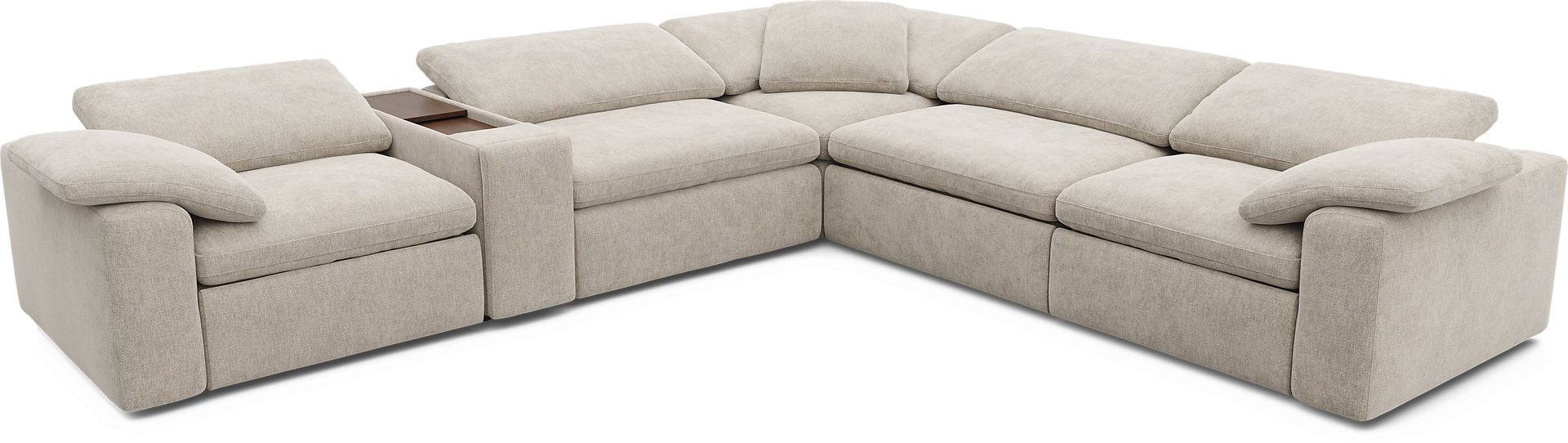 The Flow Gray 6 Pc Dual Power Reclining Sectional - Image 3