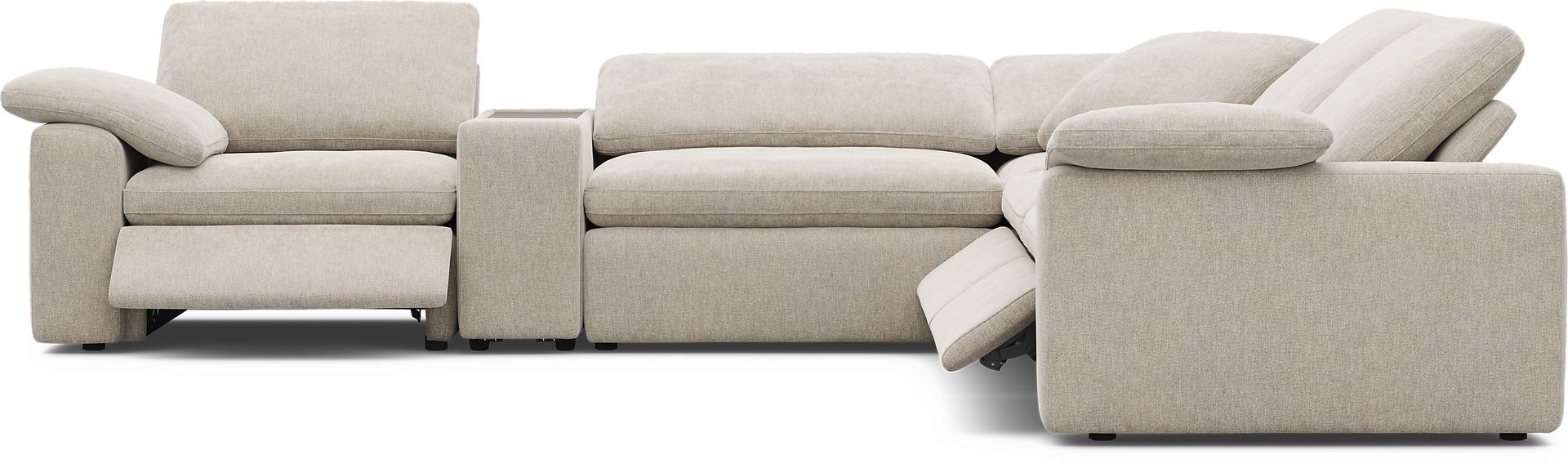 The Flow Gray 6 Pc Dual Power Reclining Sectional - Image 4