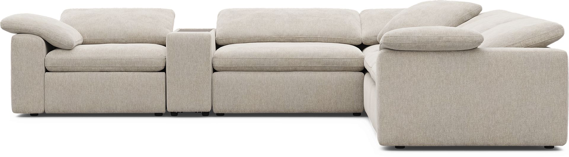 The Flow Gray 6 Pc Dual Power Reclining Sectional - Image 7