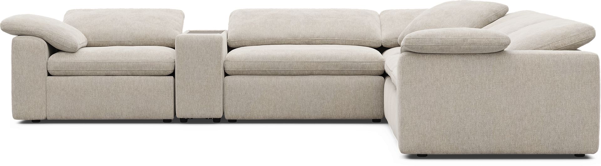 The Flow Gray 6 Pc Dual Power Reclining Sectional - Image 3