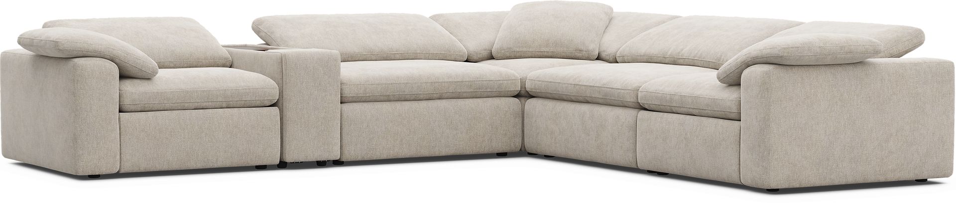 The Flow Gray 6 Pc Dual Power Reclining Sectional - Image 4