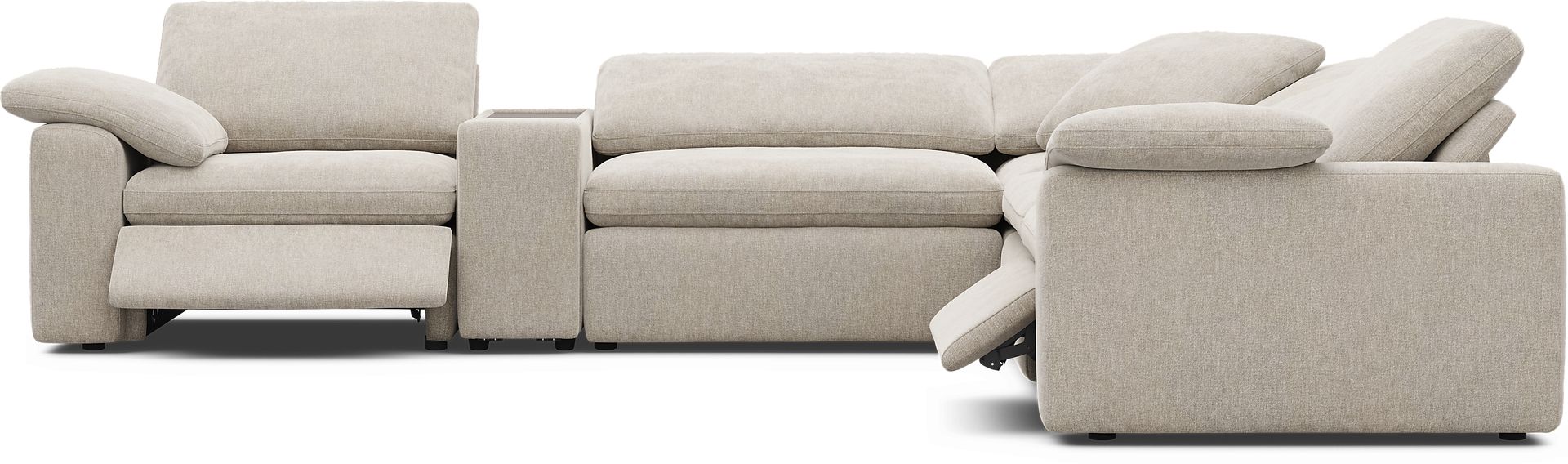 The Flow Gray 6 Pc Dual Power Reclining Sectional - Image 5