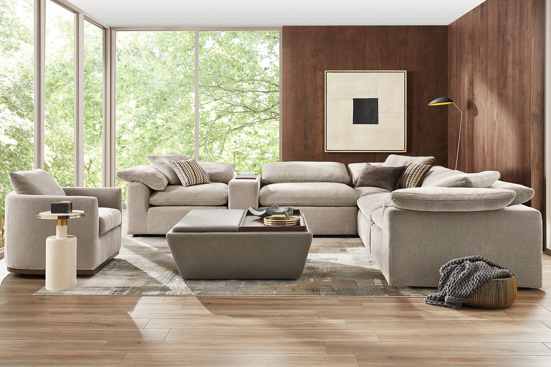 The Flow Gray 6 Pc Sectional - Image 3