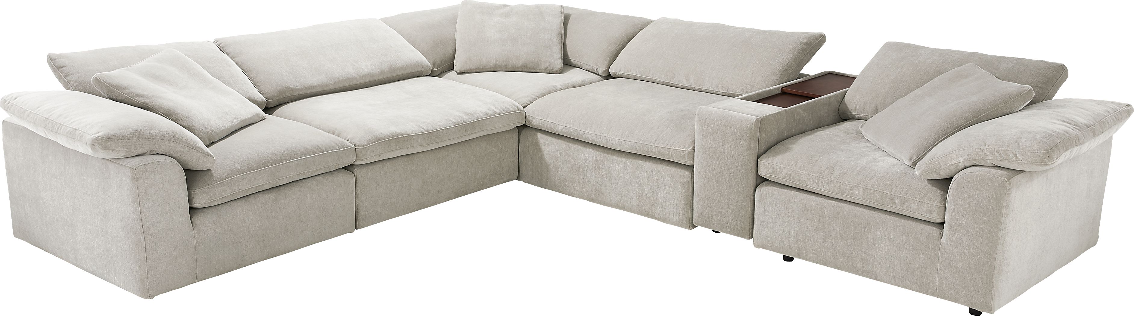 The Flow Gray 6 Pc Sectional with Console - Thumbnail 4