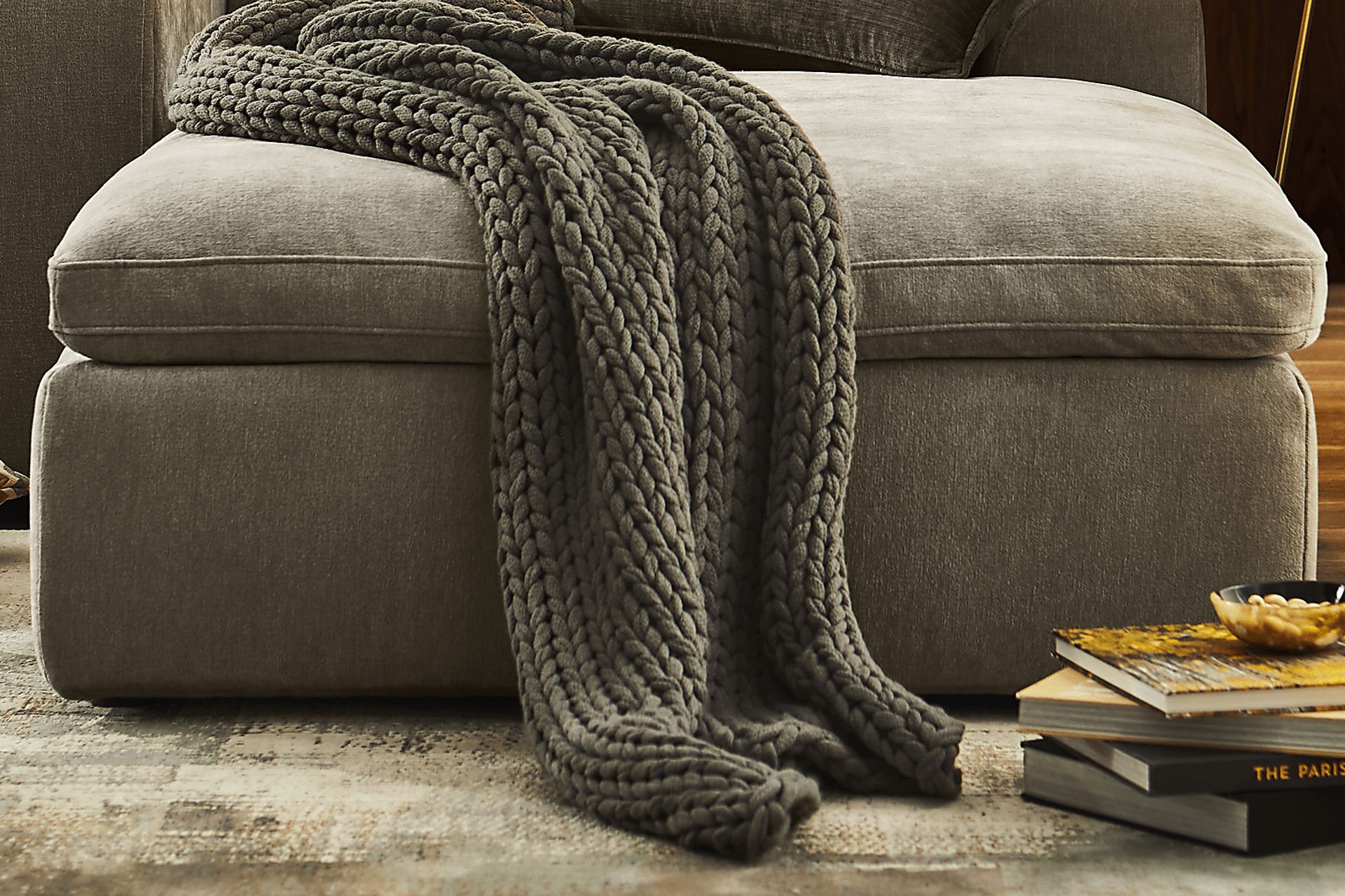 The Flow Gray Bumper Ottoman - Image 3