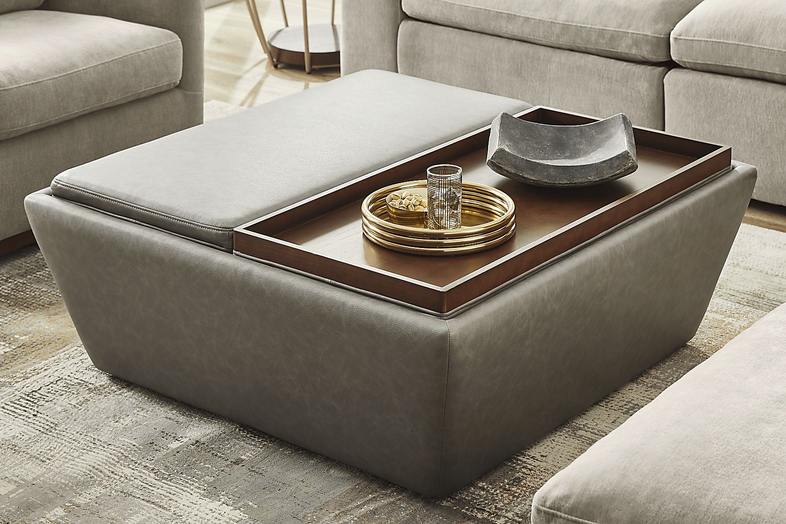 Drew & Jonathan Flow Storage Ottoman - Thumbnail 3