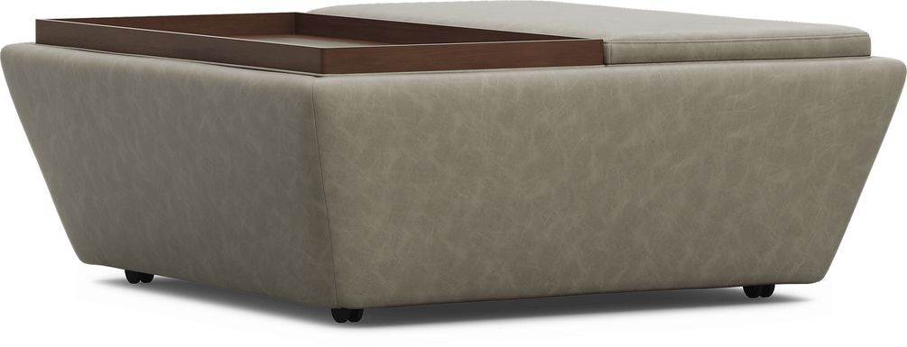 The Flow Gray Storage Ottoman