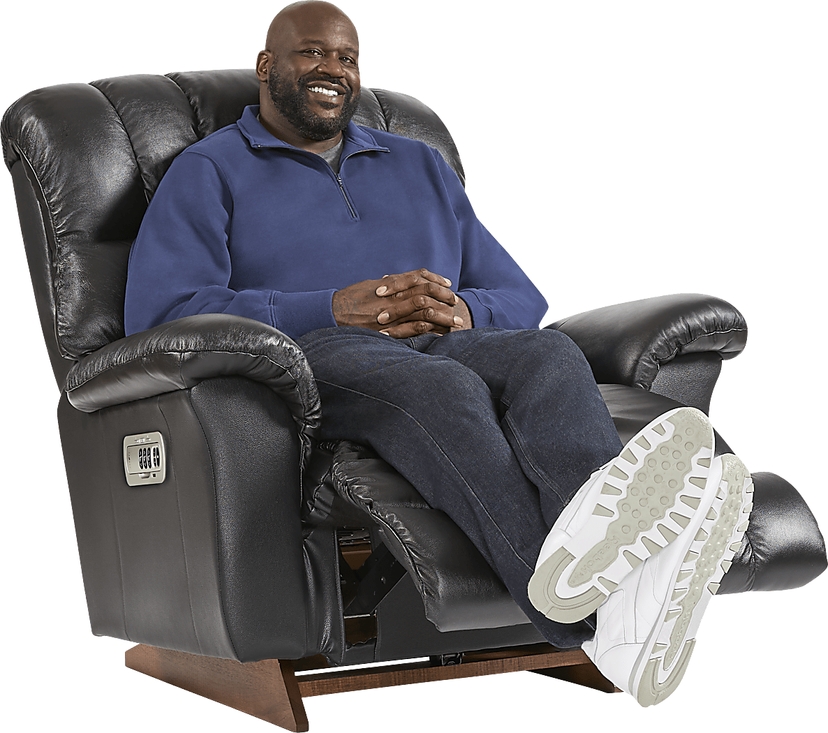 The Shaq Black Leather Dual Power Recliner