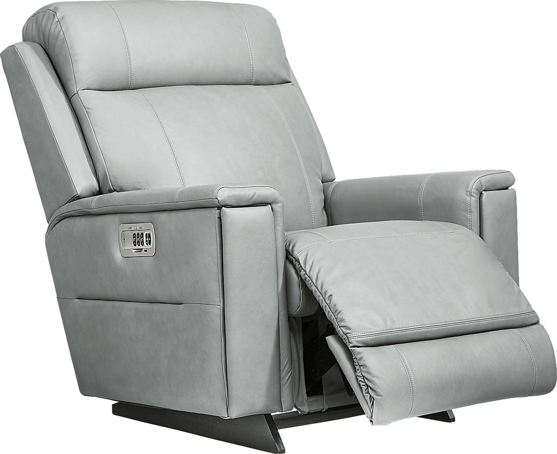The Shaq II Blue Leather Dual Power Recliner