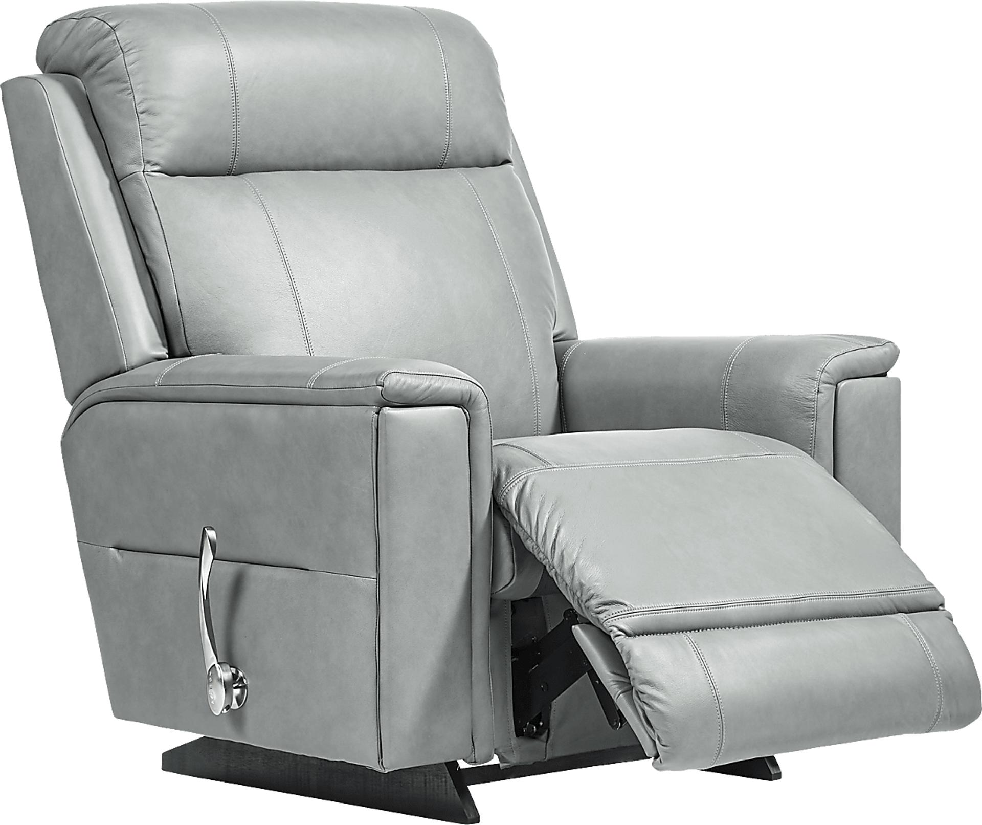 The Shaq II Blue Leather Rocker Recliner
