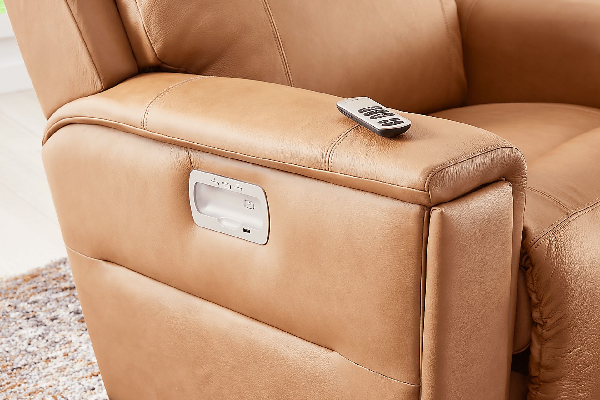 The Shaq II Brown Leather Dual Power Recliner - Image 9
