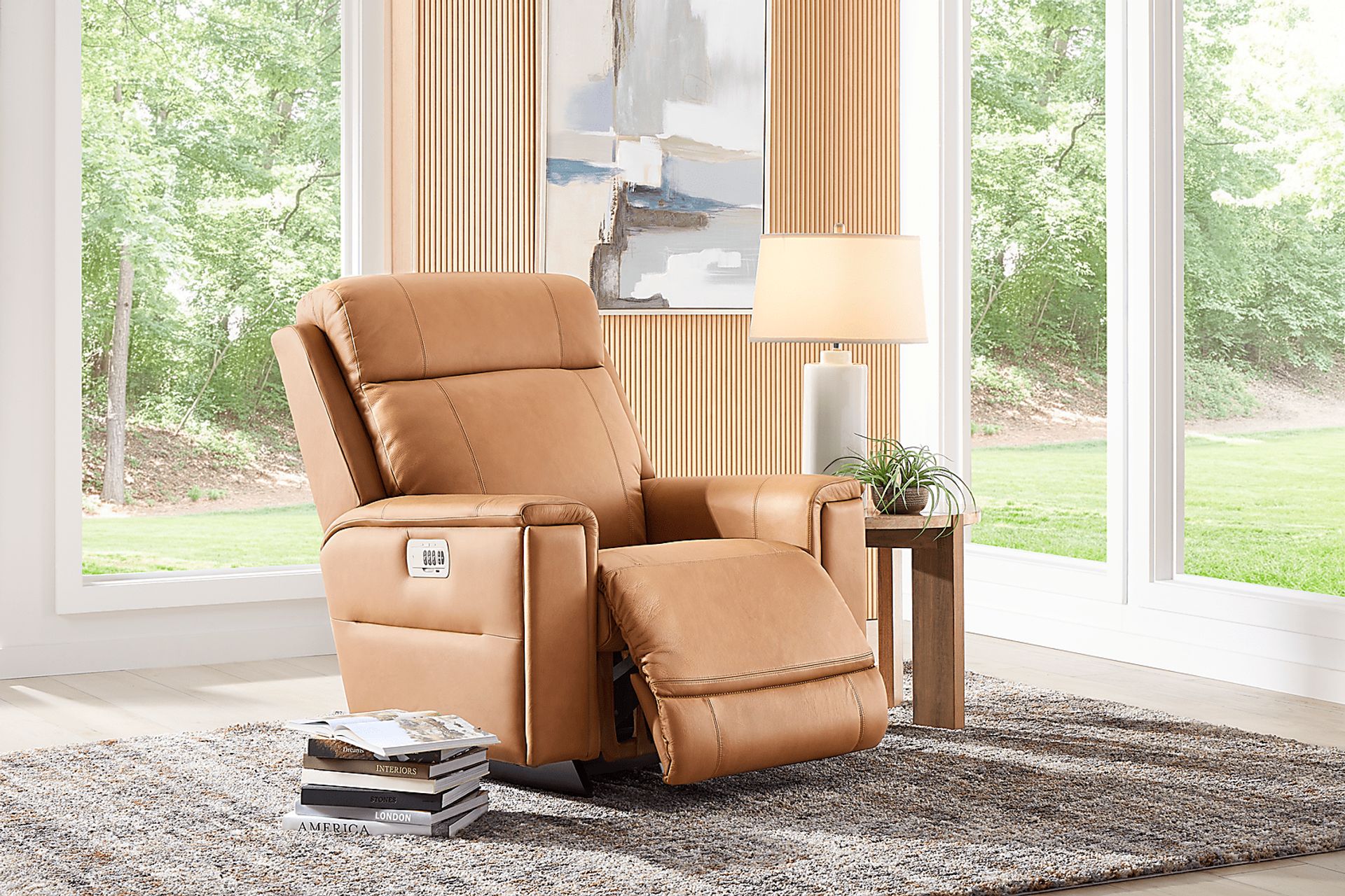 The Shaq II Brown Leather Dual Power Recliner - Image 5