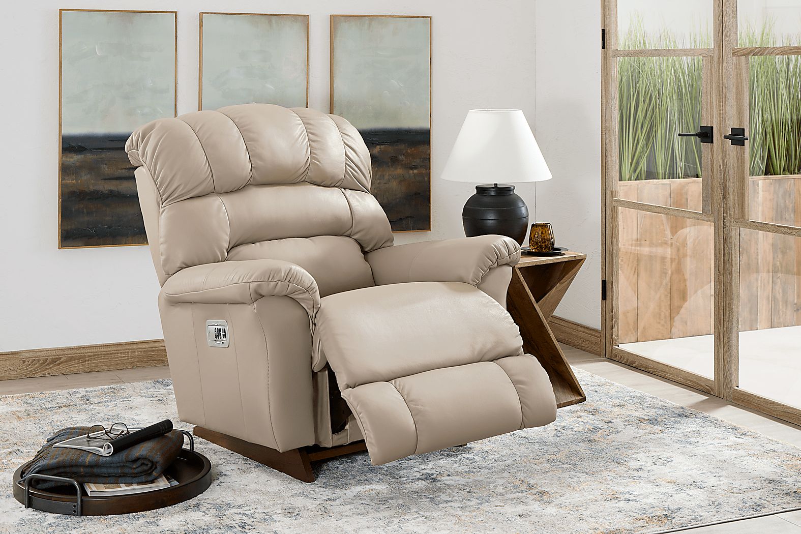 The Shaq Stone Leather Dual Power Recliner - Thumbnail 4
