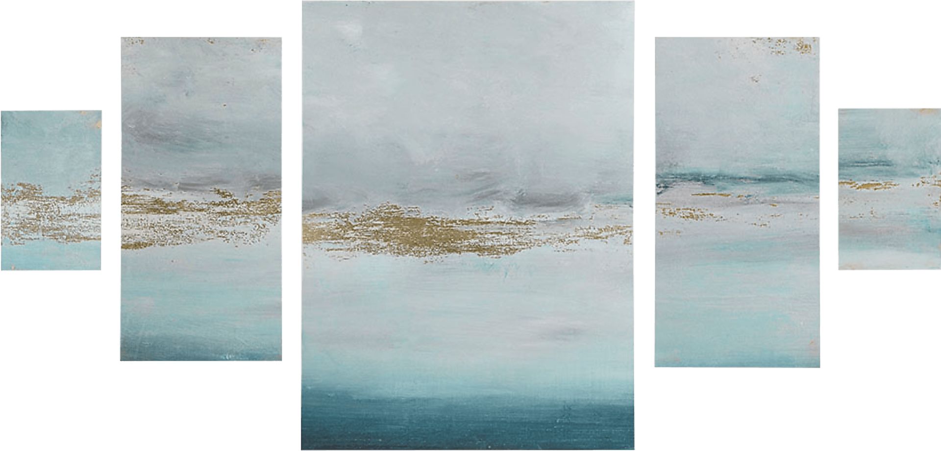 The Start Of A Storm Blue Artwork, Set of 5 - Image 1