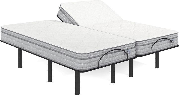 Therapedic Aurora Split King Mattress with Head Up Only Base