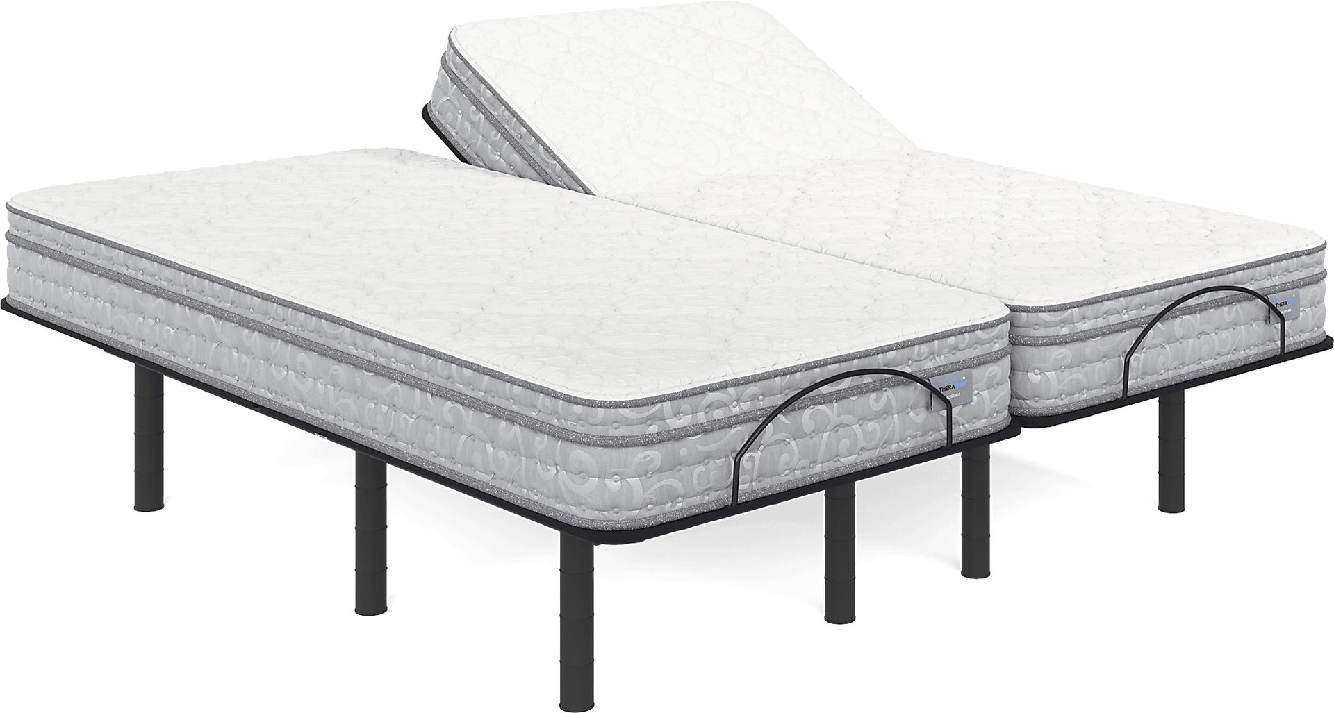 Therapedic Aurora Split King Mattress with Head Up Only Base - Image 1