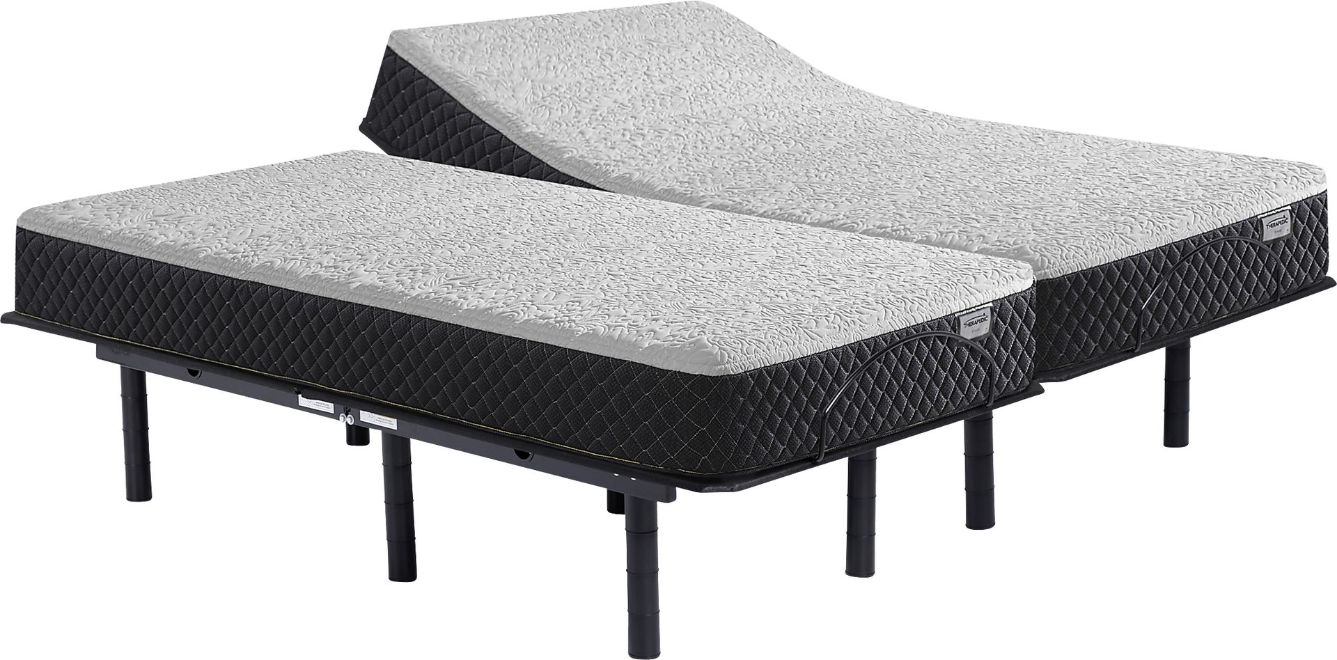 Therapedic Bravo Split King Mattress with Head Up Only Base - Image 1