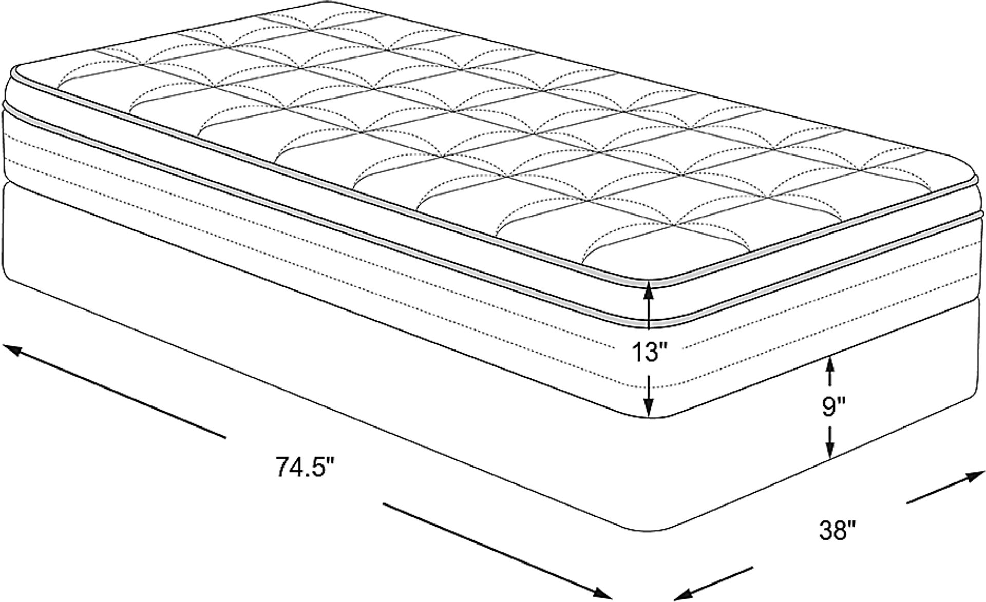 Dimension Image. Please refer to the Dimension Tab on this page for dimension details.