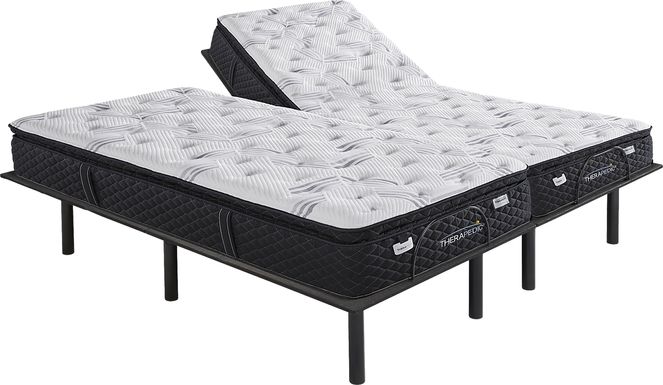Therapedic Fairbank Split King Mattress with Head Up Only Base
