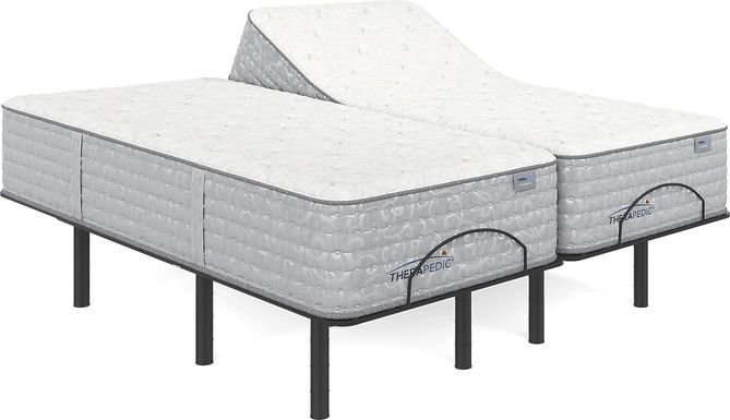Therapedic Glassboro Split King Mattress with Head Up Only Base