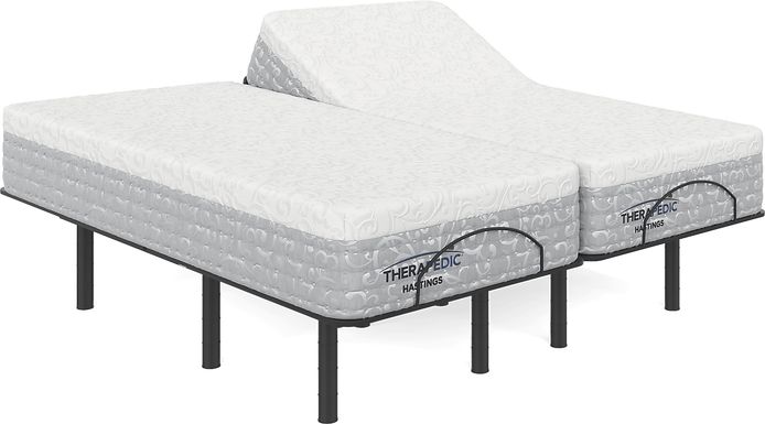 Therapedic Hastings Split King Mattress with Head Up Only Base