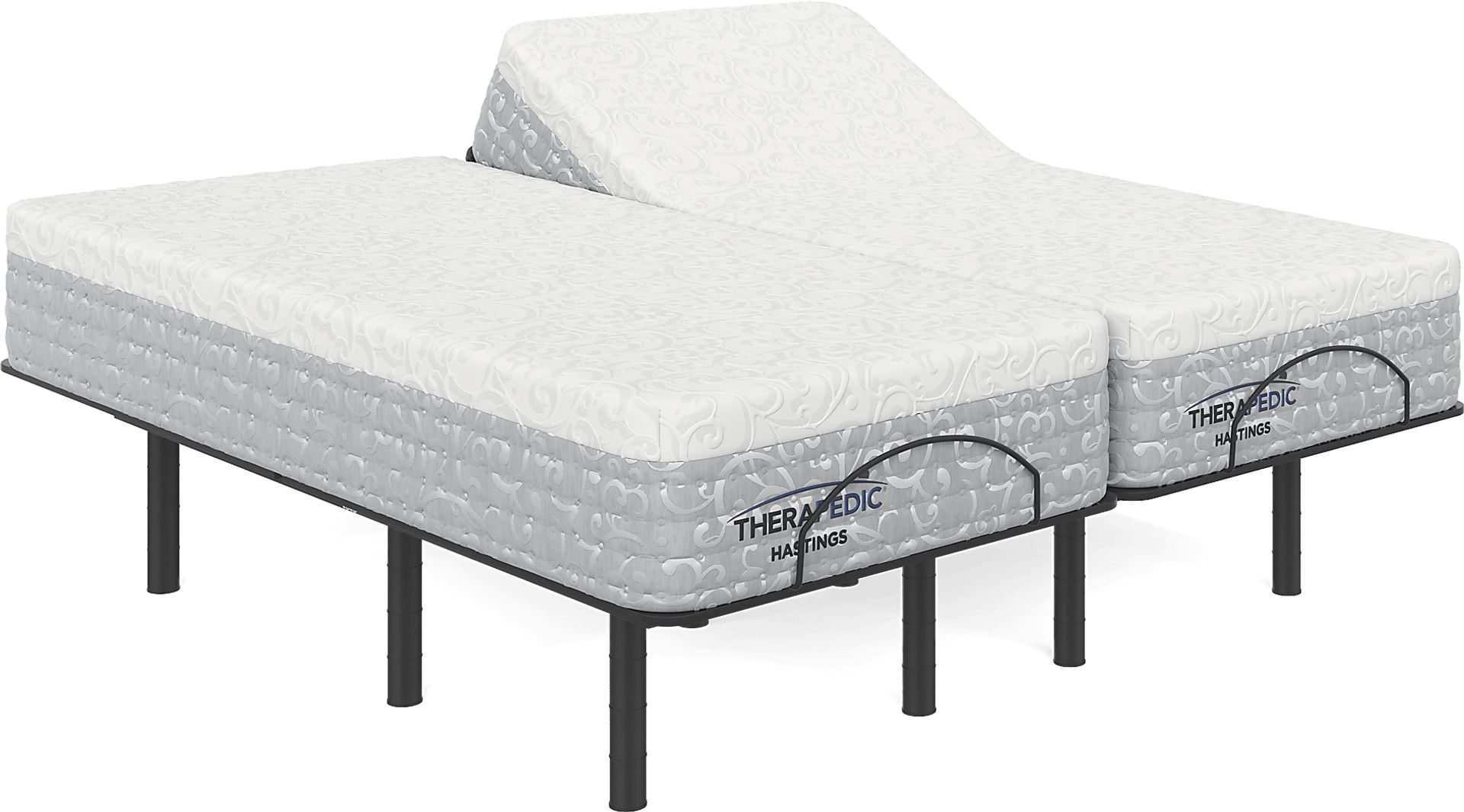 Therapedic Hastings Split King Mattress with Head Up Only Base - Image 1