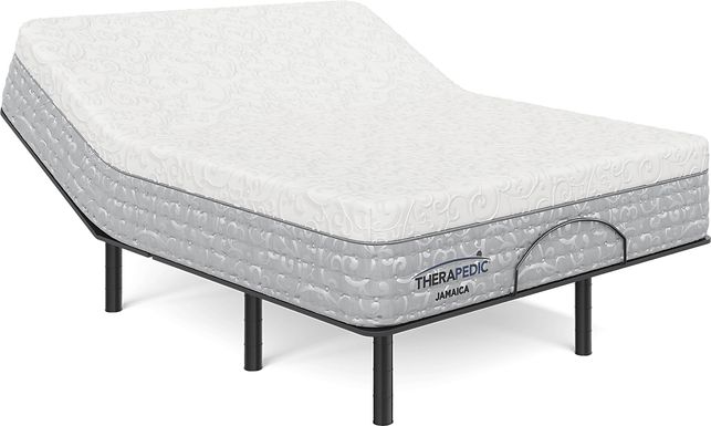 Therapedic Jamaica Queen Mattress with Head Up Only Base