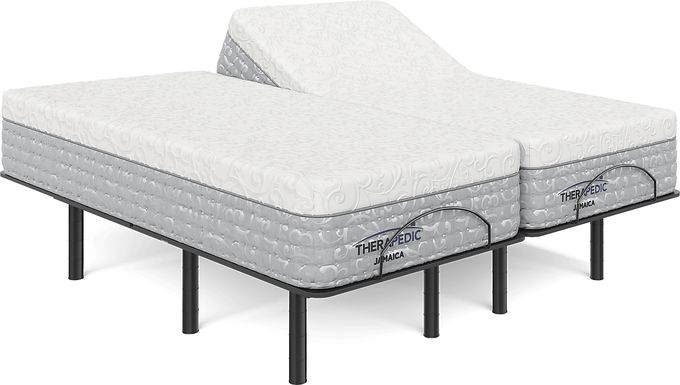 Therapedic Jamaica Split King Mattress with Head Up Only Base