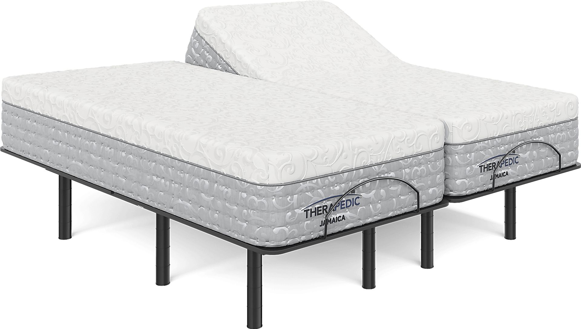 Therapedic Jamaica Split King Mattress with Head Up Only Base - Image 1