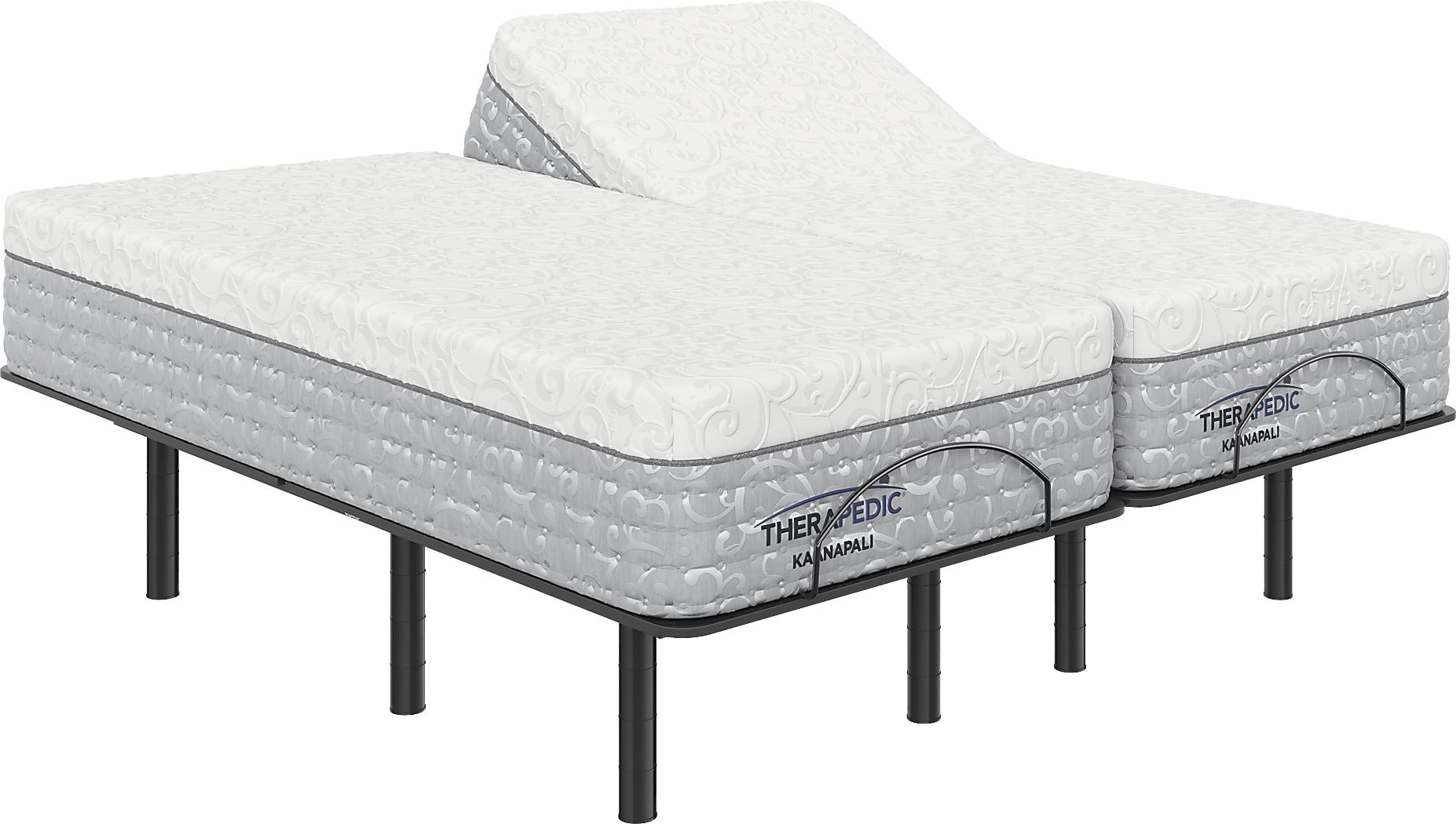 Therapedic Ledo Split King Mattress with Head Up Only Base